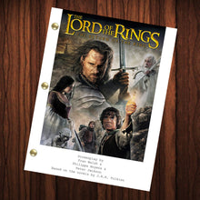 Load image into Gallery viewer, The Lord of the Rings Movie Script Reprint Full Screenplay Full Script The Lord of the Rings The Return of the King