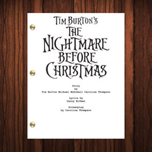 Load image into Gallery viewer, The Nightmare Before Christmas Movie Script Reprint Full Screenplay Full Script Danny Elfman Tim Burton