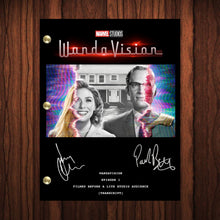 Load image into Gallery viewer, WandaVision Autographed Signed Script Transcript Reprint Pilot Episode Full Transcript Full Script Wanda Vision  Elizabeth Olsen The Vision