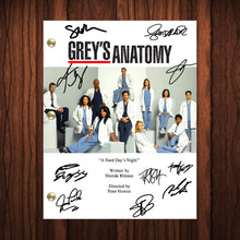 Load image into Gallery viewer, Greys Anatomy Signed Autographed Script Full Screenplay Full Script Reprint Ellen Pompeo Patrick Dempsey Shonda Rhimes
