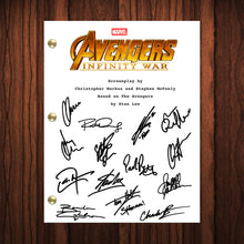 Load image into Gallery viewer, Avengers Infinity War Signed Autographed Script Full Screenplay Full Script Reprint Iron Man Captain America Stan Lee Chris Hemsworth Thor