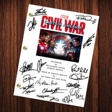 Load image into Gallery viewer, Captain America Civil War Signed Autographed Script Full Transcript Reprint Spiderman Tom Holland Stan Lee  Avengers