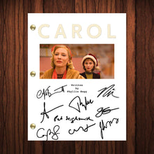 Load image into Gallery viewer, Carol Autographed Signed Movie Script Reprint Full Screenplay Full Script Cate Blanchett Rooney Mara Patricia Highsmith