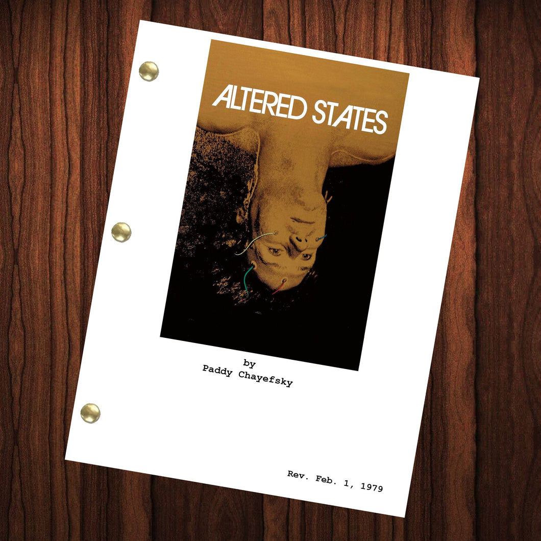 Altered States Movie Script Reprint Full Screenplay Full Script