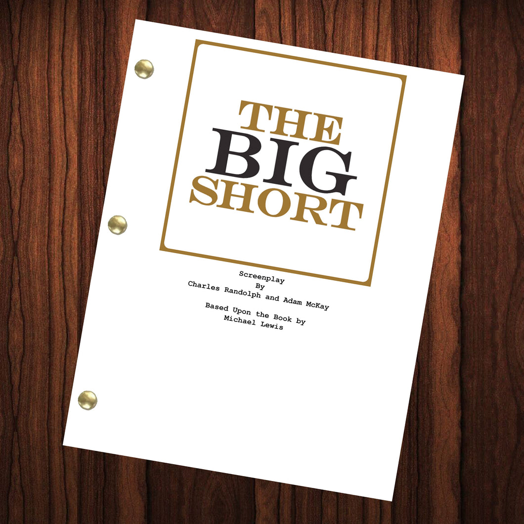 The Big Short Movie Script Reprint Full Screenplay Full Script