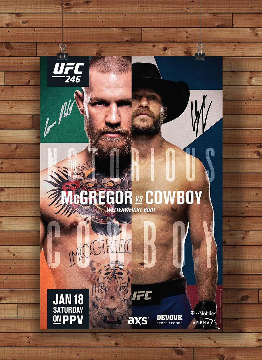 UFC 246 Autographed Signed Poster Conor McGregor vs Cowboy Cerrone Reprint