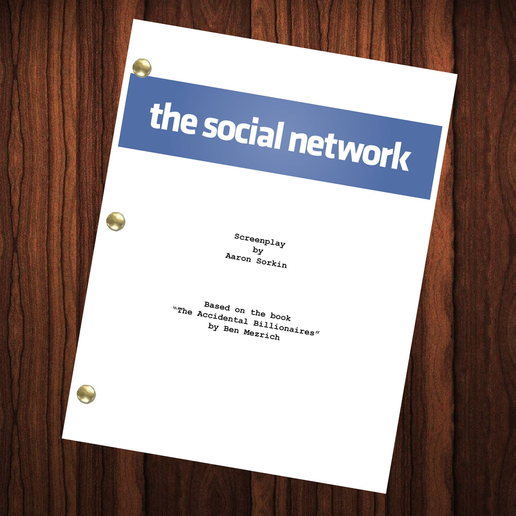 The Social Network Movie Script Reprint Full Screenplay Full Script Aaron Sorkin