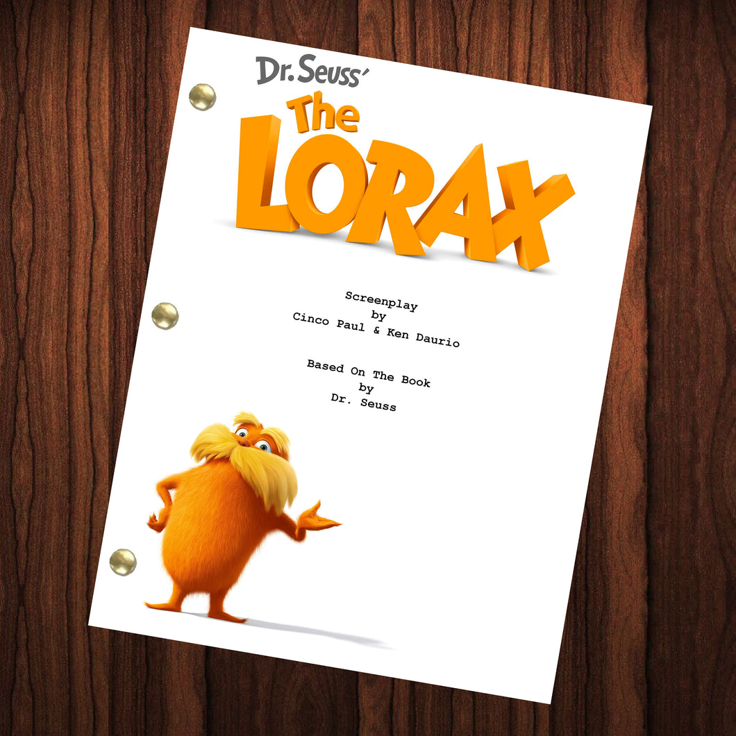The Lorax Movie Script Reprint Full Screenplay Full Script Dr. Seuss