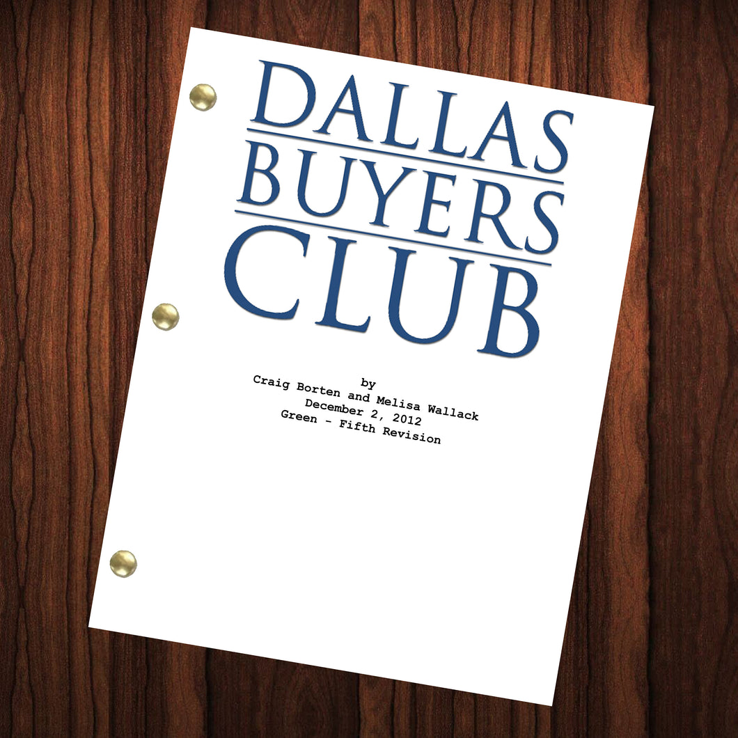 Dallas Buyers Club Movie Script Reprint Full Screenplay Full Script