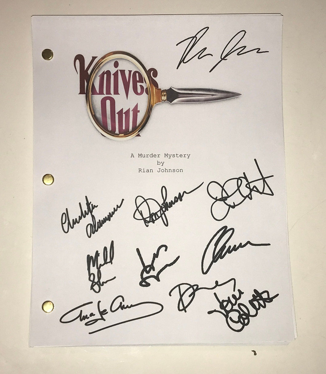 Knives Out Movie Signed Autographed Script Full Screenplay Full Script Reprint