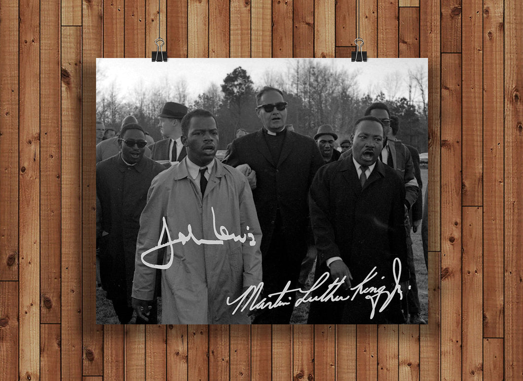 John Lewis Autographed Signed Reprint 8x10 Photo Poster Print March On Washington Civil Rights Activist Martin Luther King Jr.
