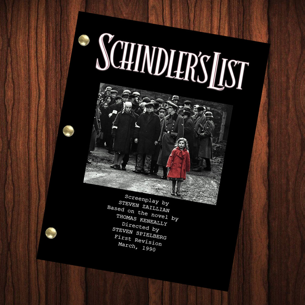 Schindler's List Movie Script Reprint Full Screenplay Full Script