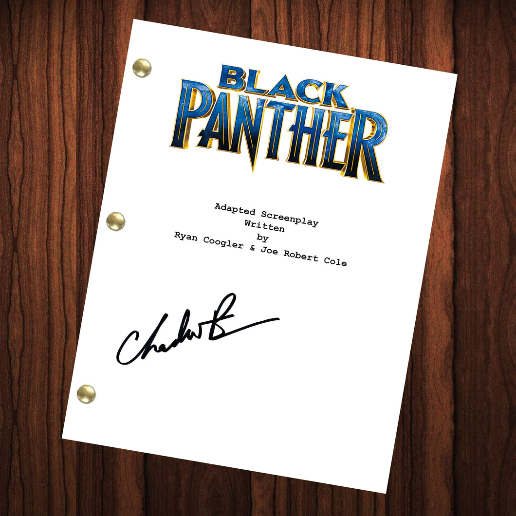 Black Panther Chadwick Boseman Autograph Reprint  Signed Movie Script Reprint Full Screenplay Full Script