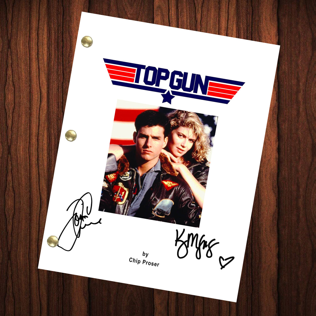 Top Gun Autographed Signed Movie Script Reprint Tom Cruise Kelly McGillis Autograph Reprint Full Screenplay Full Script