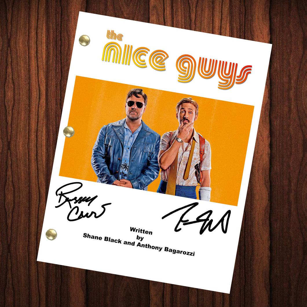 The Nice Guys Autographed Signed Movie Script Reprint Russell Crowe Ryan Gosling Autograph Reprint Full Screenplay Full Script