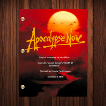 Load image into Gallery viewer, Apocalypse Now Movie Script Reprint Full Screenplay Full Script Martin Sheen Marlon Brando Dennis Hopper Laurence Fishburne Harrison Ford

