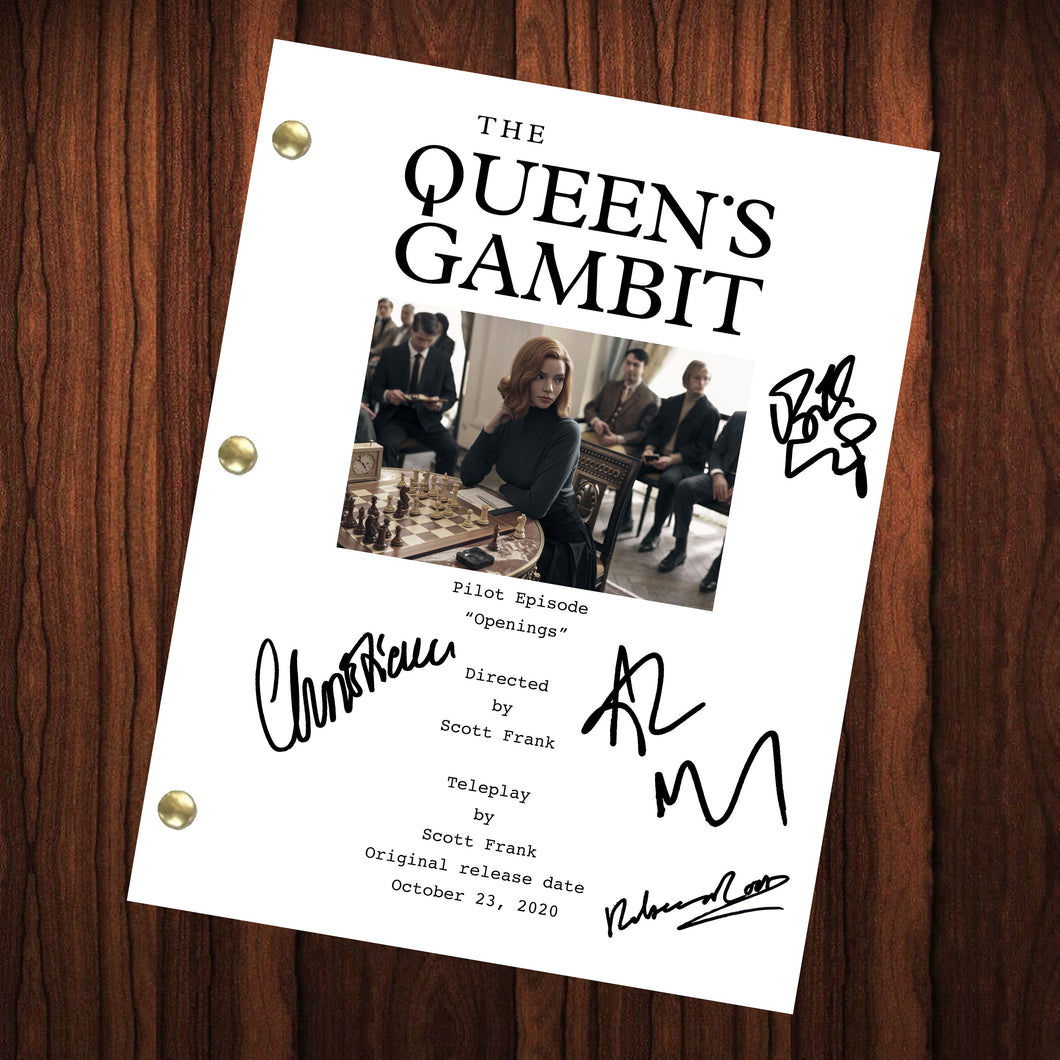 The Queens Gambit Autographed Show Script Queens Gambit Script Cast Signed Reprint Autograph Anya Taylor Joy Beth Harmon
