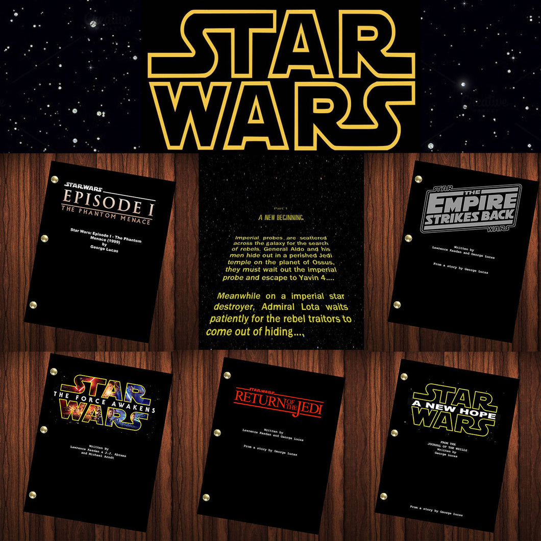 Star Wars Movie Script Collection Reprint Full Screenplay Full Script Star Wars 5 Classic Movie Scripts 5 Script Collection