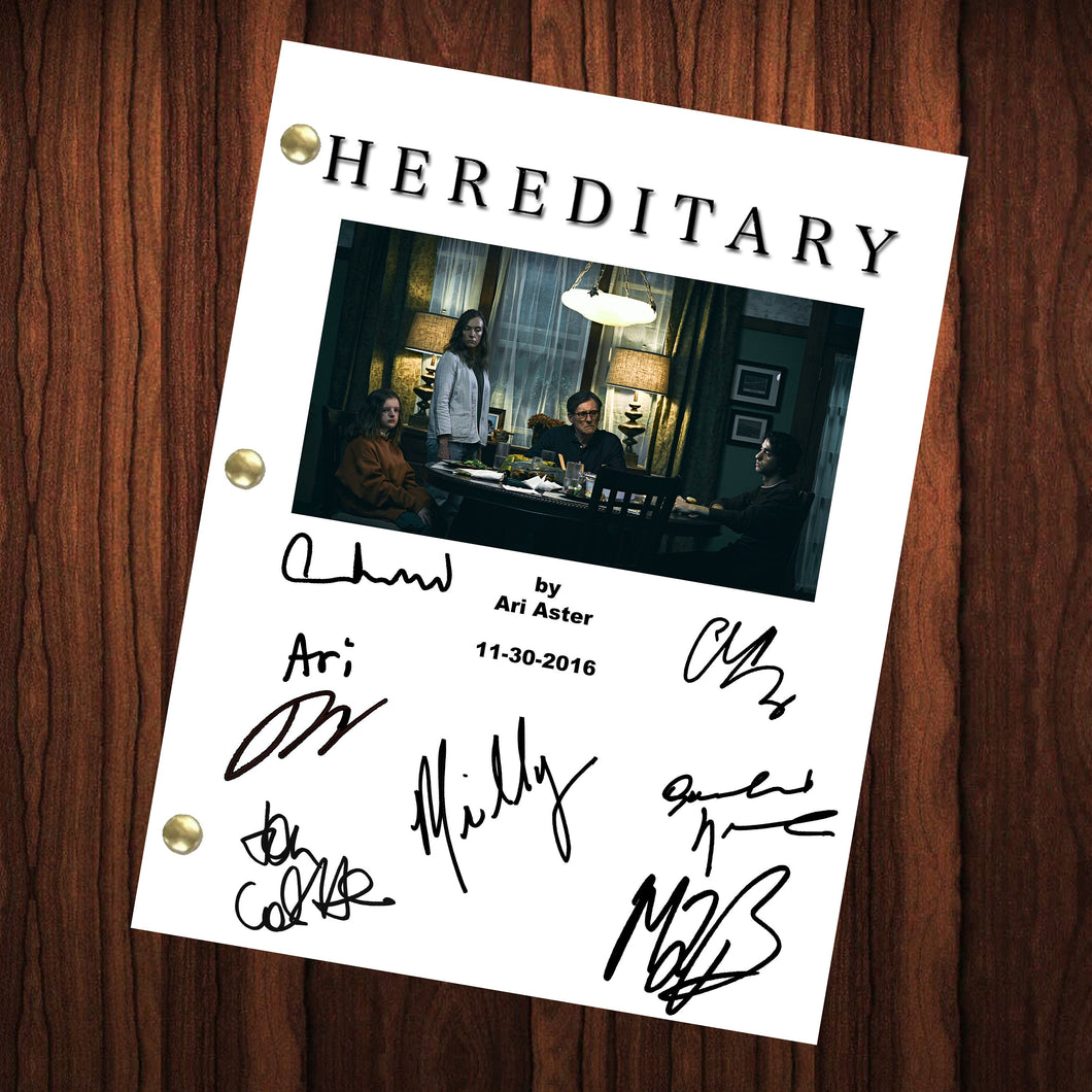 Hereditary Autographed Signed Movie Script Reprint Full Screenplay Full Script Ari Aster Toni Collette Milly Shapiro Signed Autographed
