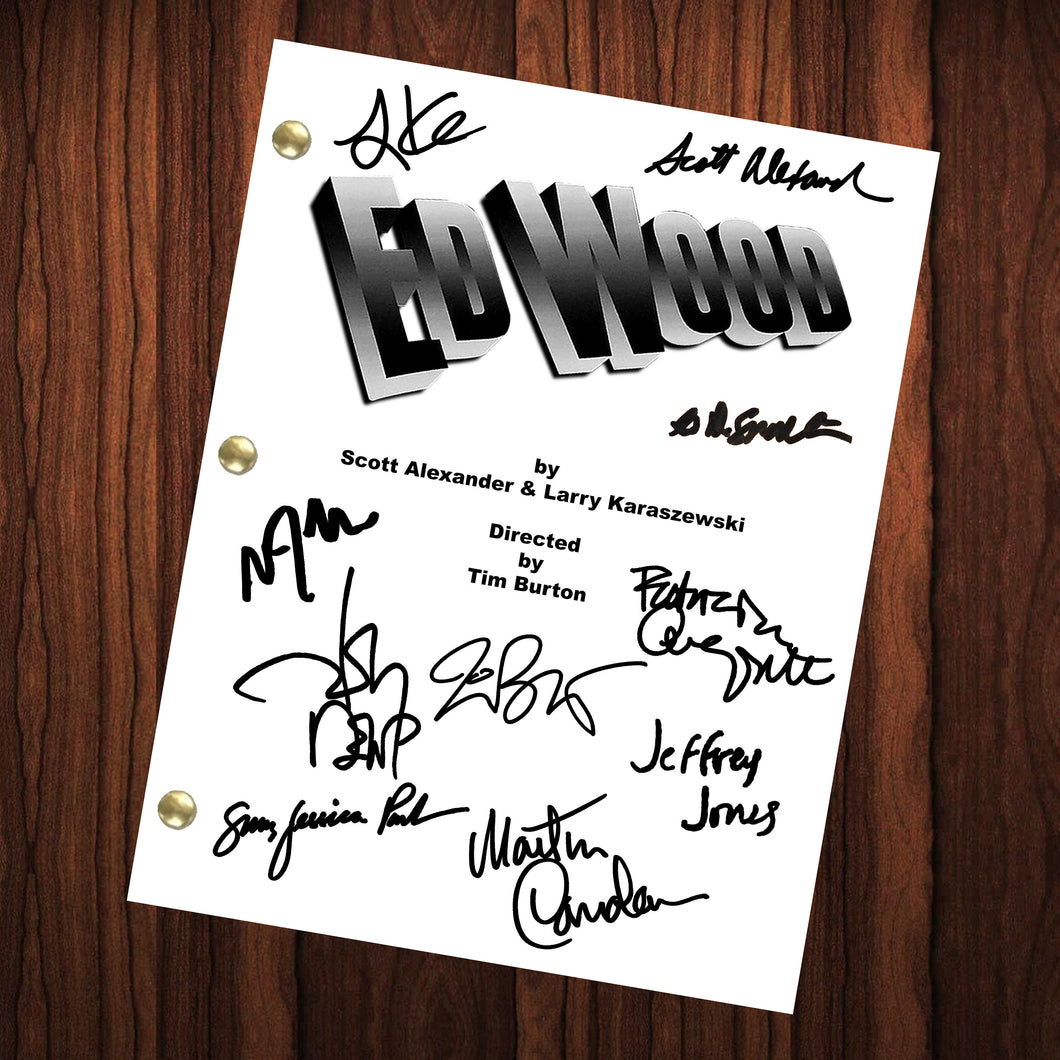 Ed Wood Autographed Signed Movie Script Reprint Tim Burton Johnny Depp Ed Wood Movie Autograph Reprint Full Screenplay Full Script