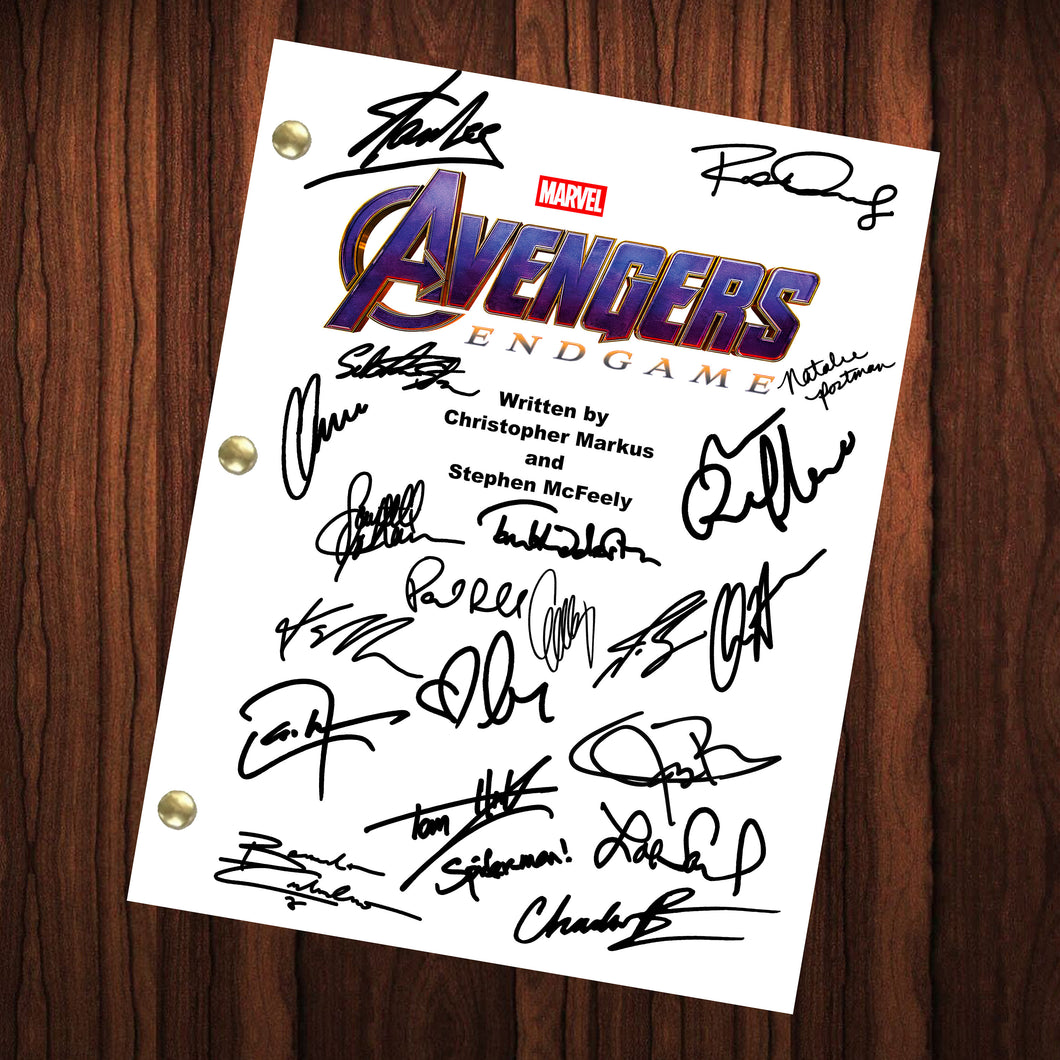 Avengers Endgame Signed Autographed Script Full Screenplay Full Script Reprint Iron Man Captain America Stan Lee Chris Hemsworth Thor