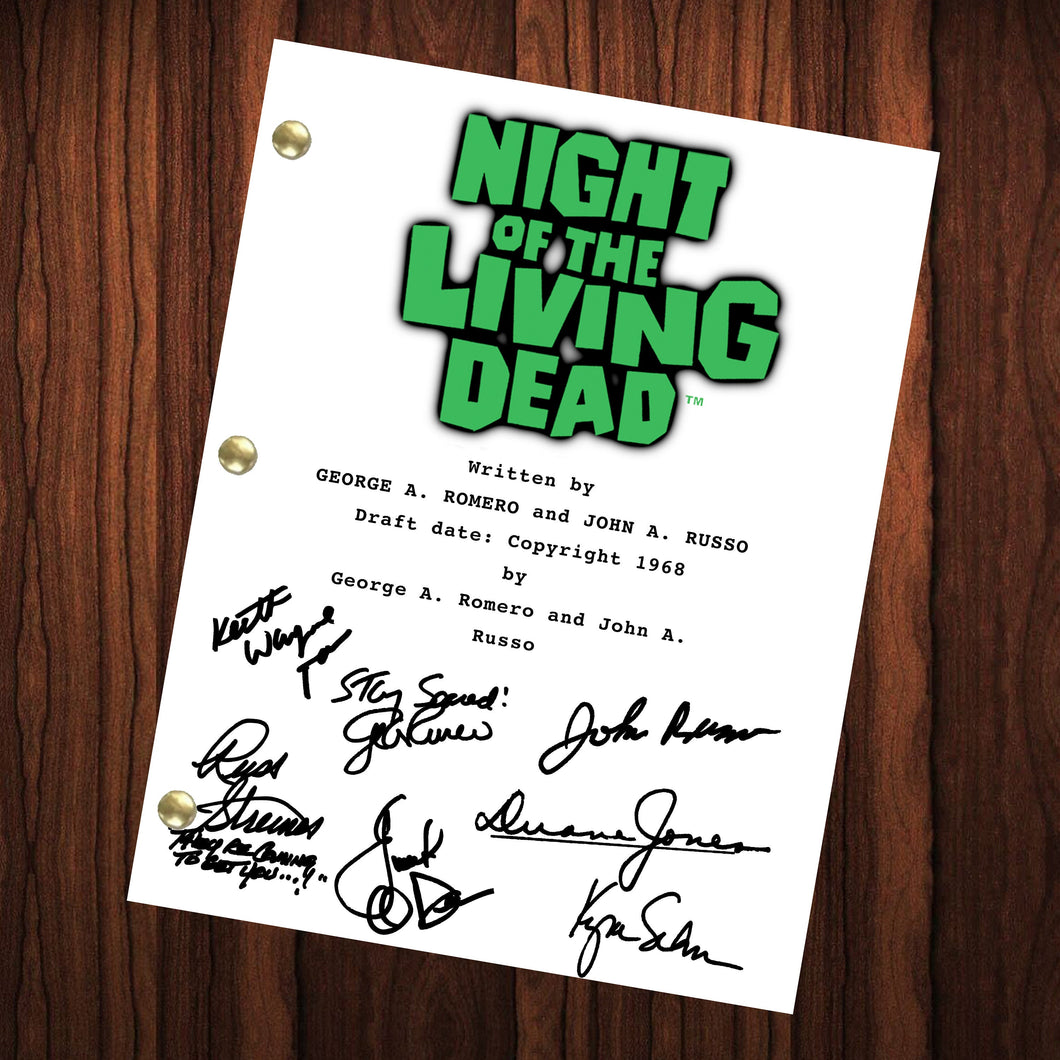 Night Of The Living Dead Signed Autographed Script Full Screenplay Full Script Reprint Judith O'Dea Duane Jones John Russo George A. Romero