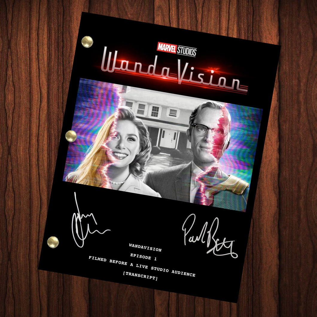 WandaVision Autographed Signed Script Transcript Reprint Pilot Episode Full Transcript Full Script Wanda Vision  Elizabeth Olsen The Vision