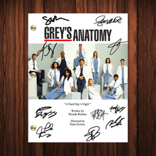 Load image into Gallery viewer, Greys Anatomy Signed Autographed Script Full Screenplay Full Script Reprint Ellen Pompeo Patrick Dempsey Shonda Rhimes
