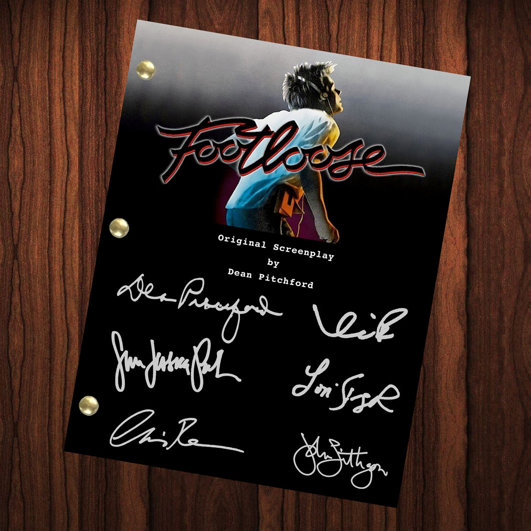 Footloose Autographed Signed Movie Script Reprint Full Screenplay Full Script Kevin Bacon Lori Singer John Lithgow Dean Pitchford