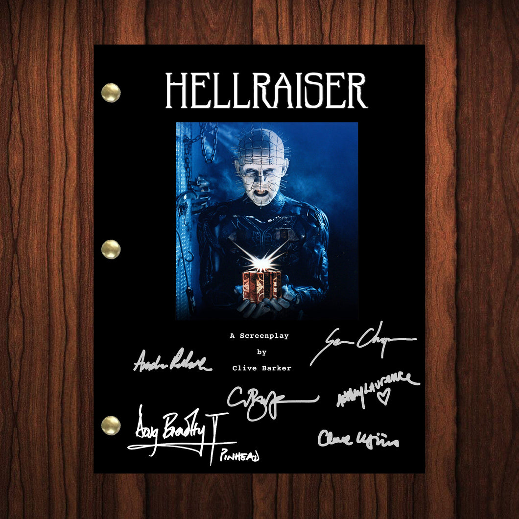Hellraiser Autographed Signed Movie Script Full Screenplay Full Script Reprint Pinhead Clive Barker Doug Bradley
