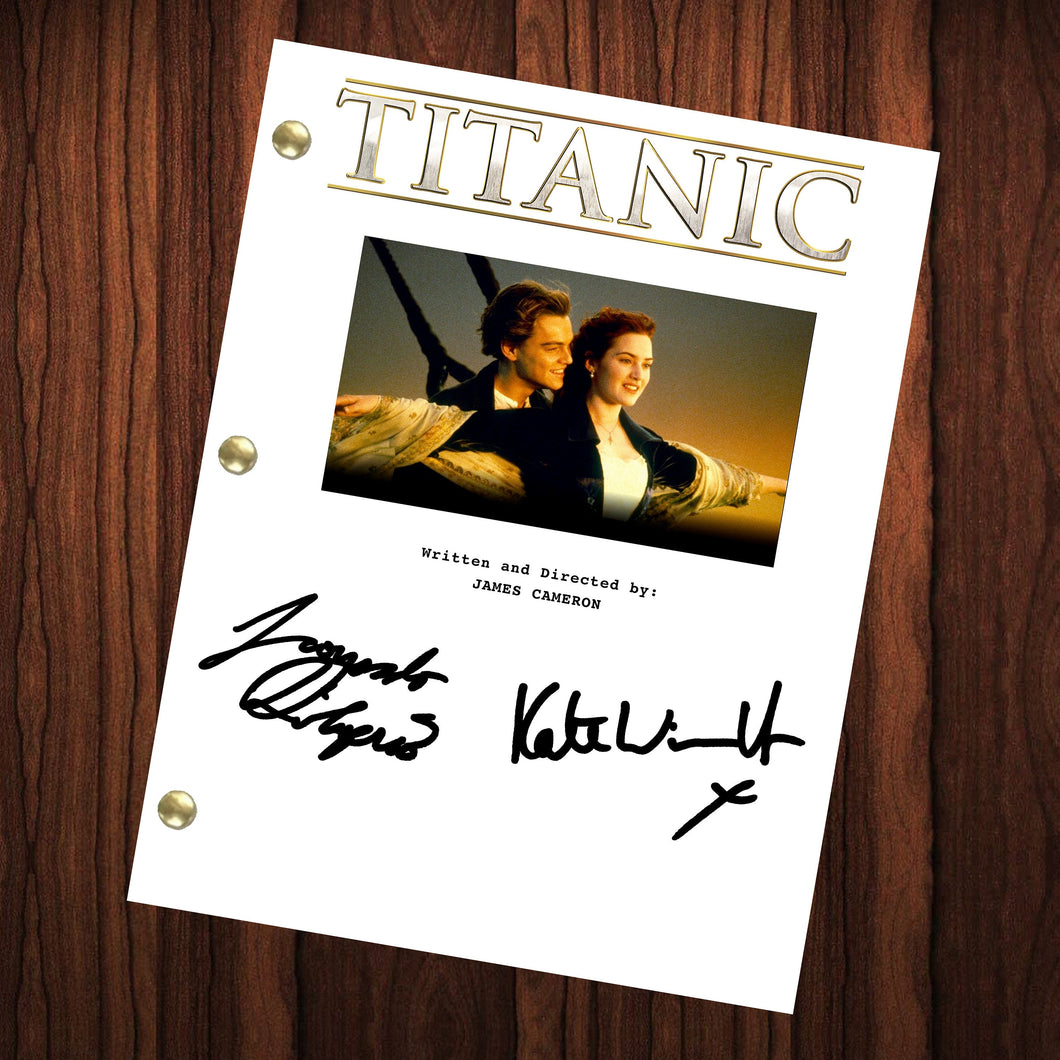 Titanic Autographed Signed Movie Script Reprint Leonardo DiCaprio Kate Winslet Autograph Reprint Full Screenplay Full Script