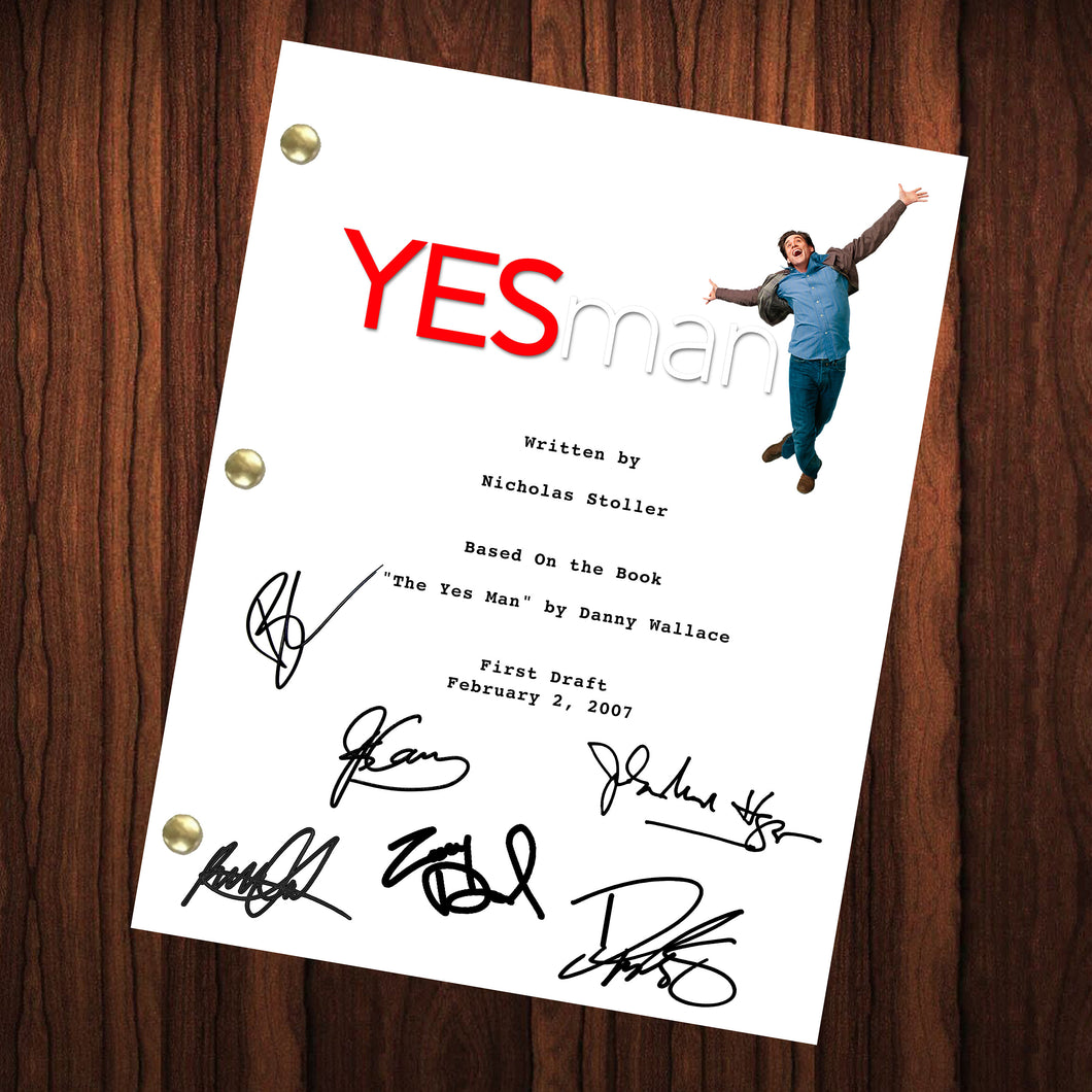 Yes Man Autographed Signed Movie Script Reprint Jim Carey Zooey Deschanel Autograph Reprint Full Screenplay Full Script
