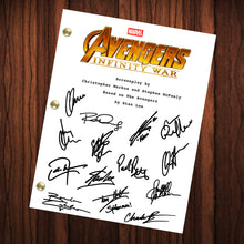 Load image into Gallery viewer, Avengers Infinity War Signed Autographed Script Full Screenplay Full Script Reprint Iron Man Captain America Stan Lee Chris Hemsworth Thor
