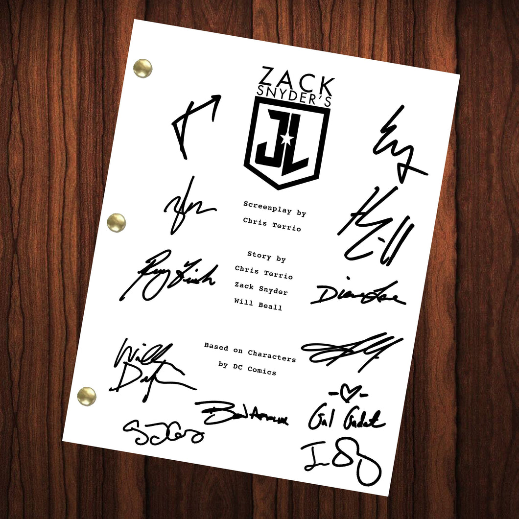 Zack Snyders Justice League Autographed Signed Script Transcript Reprint Signed