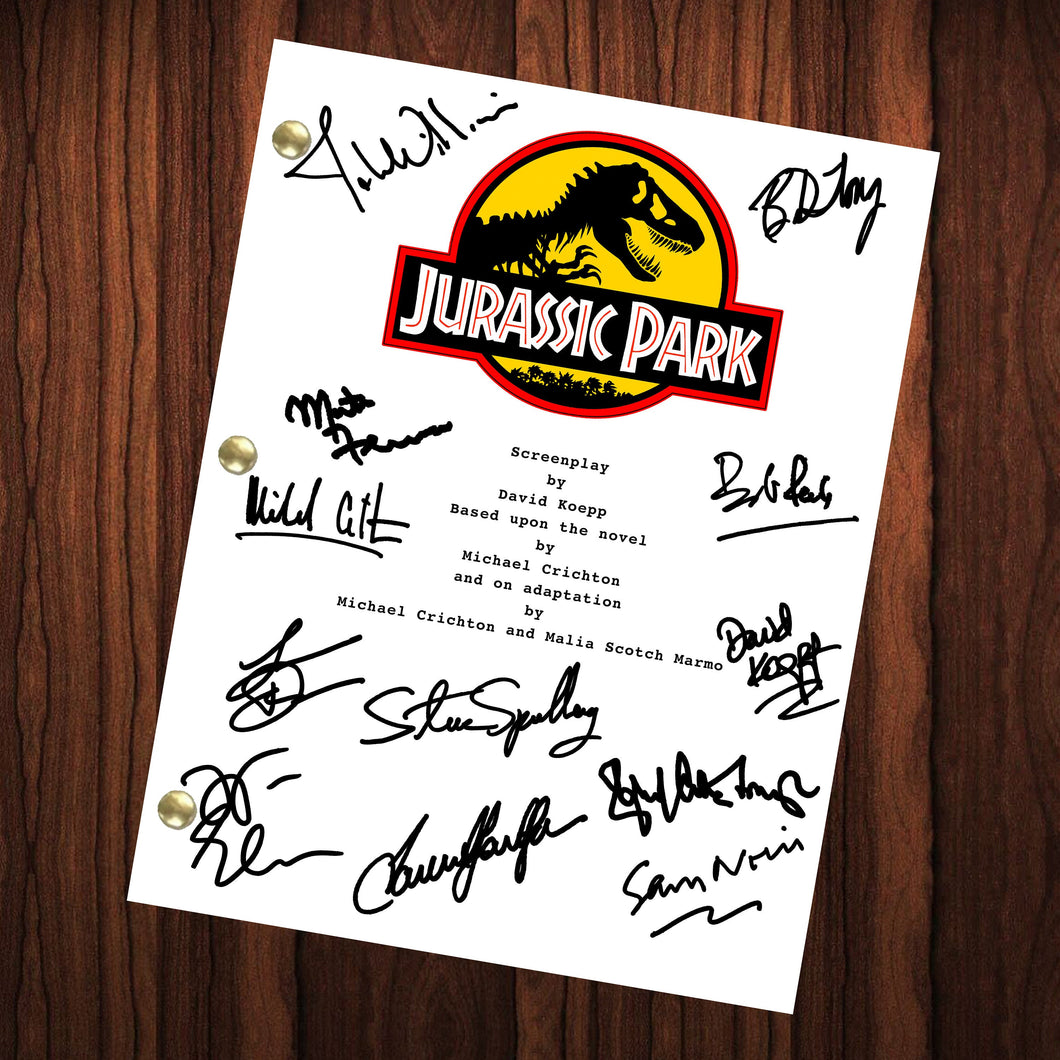 Jurassic Park Signed Autographed Script Full Screenplay Full Script Reprint Dr. Alan Grant Dr. Ellie Sattler Dr. Ian Malcolm