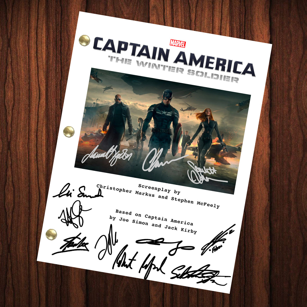 The Winter Soldier Signed Autographed Script Full Transcript Reprint Captain America Chris Evans Stan Lee  Avengers
