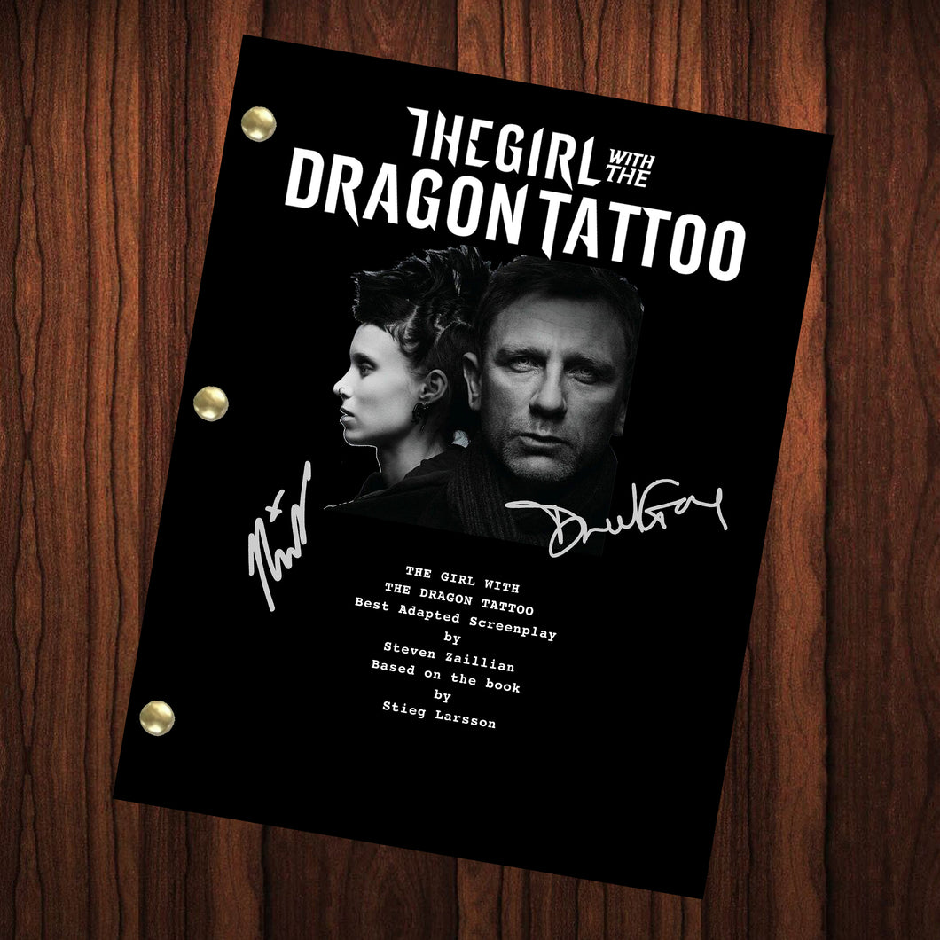 Daniel Craig Rooney Mara Autographed Signed The Girl With The Dragon Tattoo Movie Script Reprint  Autograph Full Screenplay