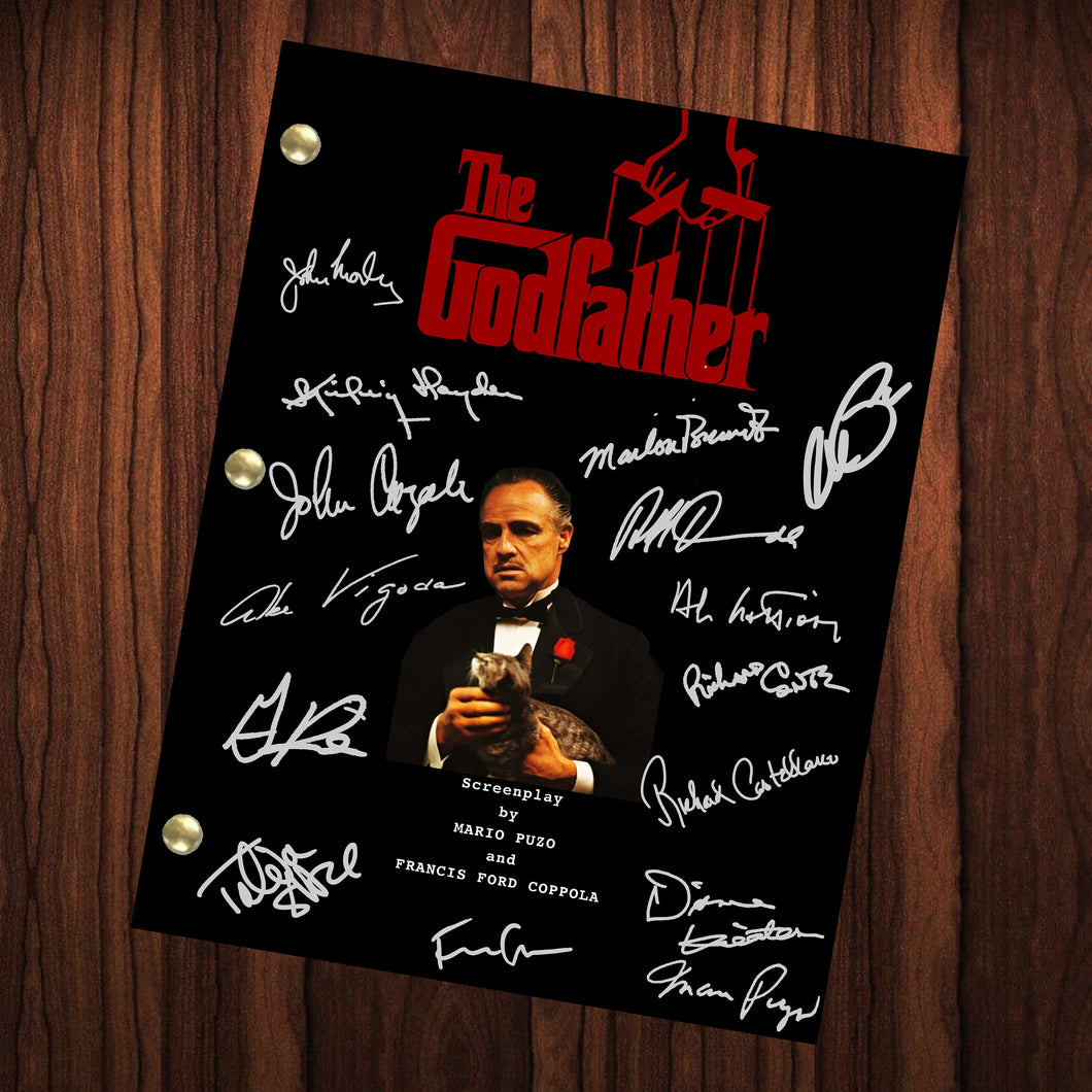 The Godfather Autographed Signed Movie Script Reprint Marlon Brando Al Pacino Autograph Reprint Full Screenplay Full Script