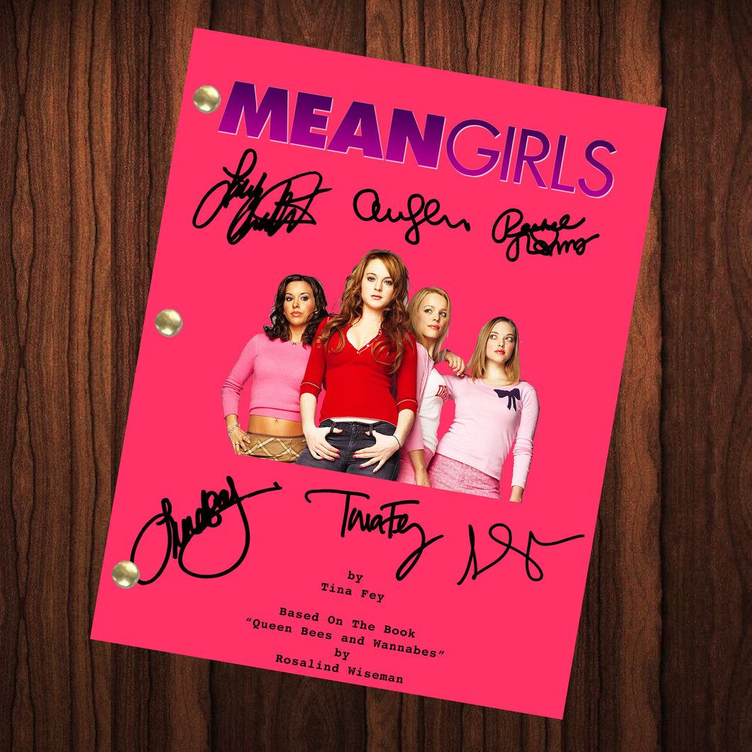 Mean Girls Autographed Signed Movie Script Reprint Lindsay Lohan Rachel McAdams Regina George Autograph Reprint Full Screenplay Full Script