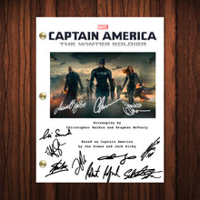 Load image into Gallery viewer, The Winter Soldier Signed Autographed Script Full Transcript Reprint Captain America Chris Evans Stan Lee  Avengers
