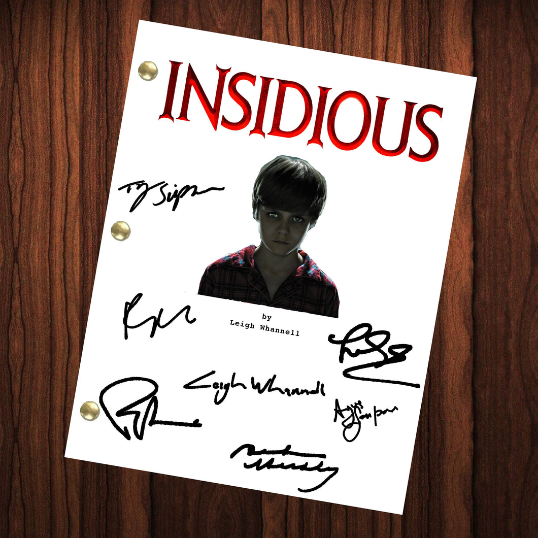 Insidious Movie Autographed Signed Movie Script Reprint Full Screenplay Full Script Leigh Whannell  Signed Autographed Killer Horror Film