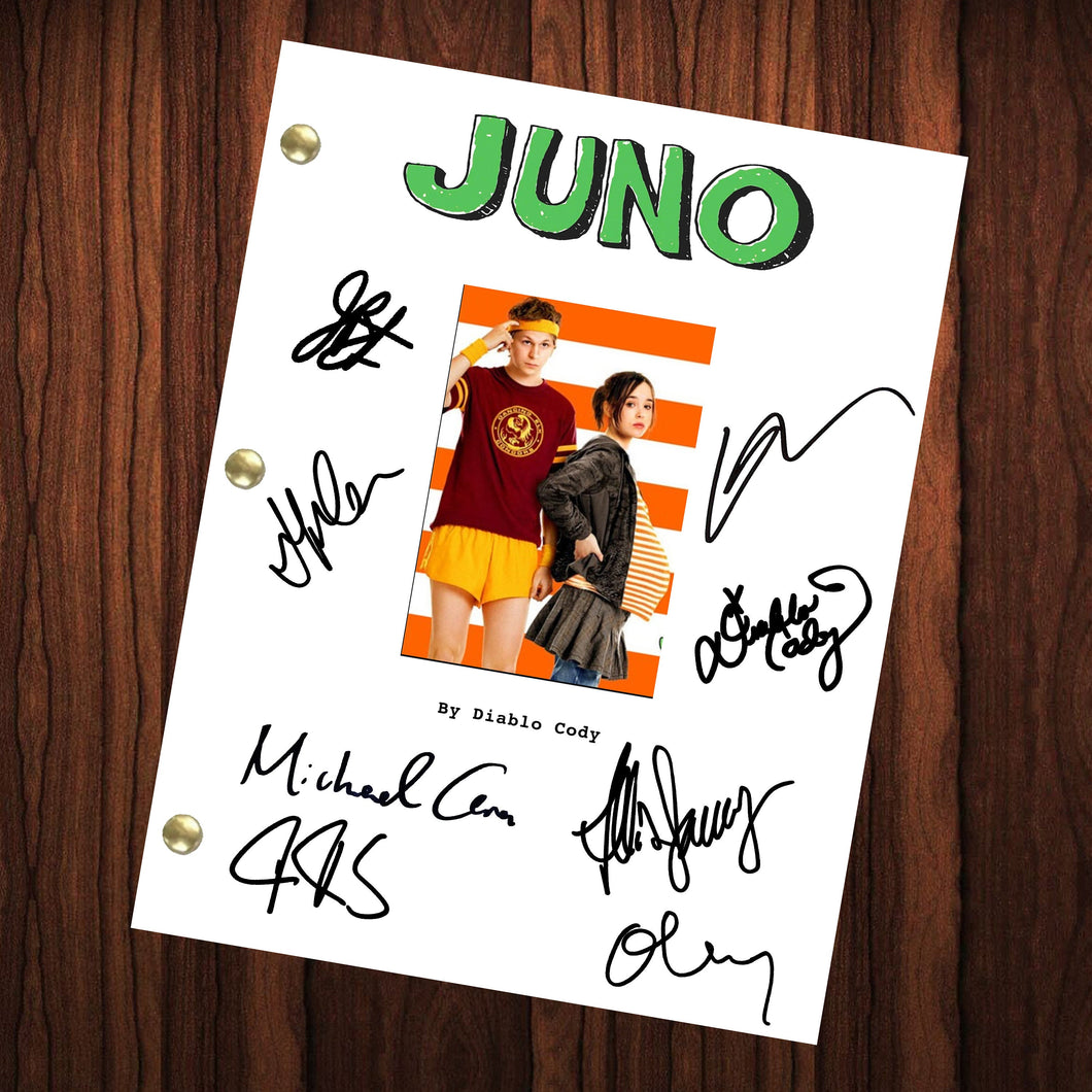 Juno Autographed Signed Movie Script Reprint Diablo Cody Michael Cera Autograph Reprint Full Screenplay Full Script Elliot Page