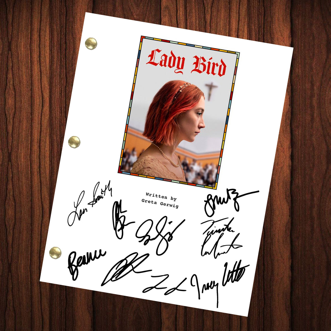Lady Bird Movie Script Autographed Signed Script Reprint Saoirse Ronan Cast Timothée Chalamet Signed Autograph Reprint Full Screenplay