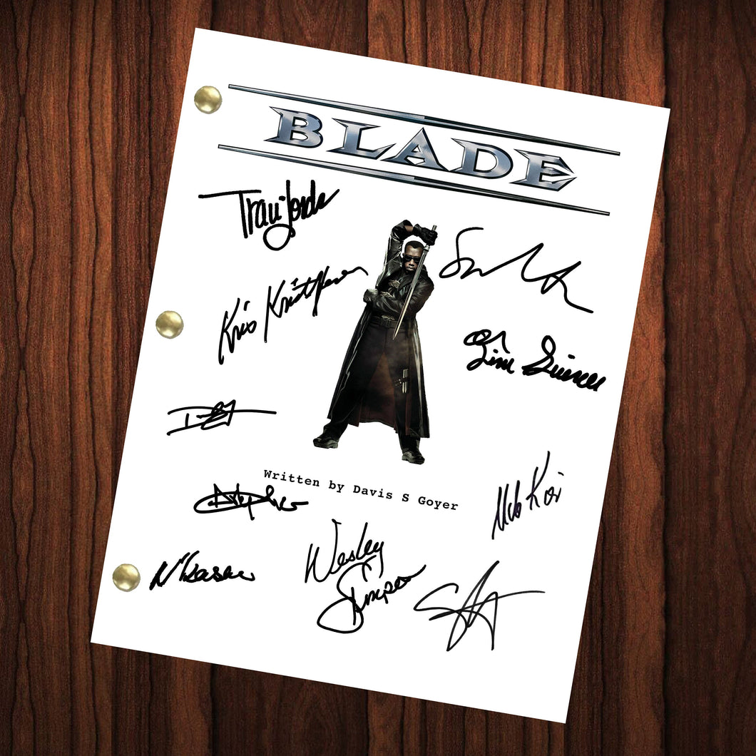 Blade Autographed Signed Script Reprint Signed Cast Autograph Reprint Full Screenplay Wesley Snipes