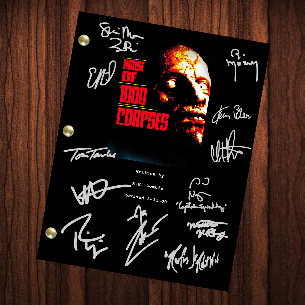 House of 1000 Corpses Movie Autographed Signed Movie Script Reprint Full Screenplay Rob Zombie Sid Haig Full Script  Killer Horror Film